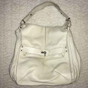 Kooba Leather Hobo Shoulder Bag Ivory
